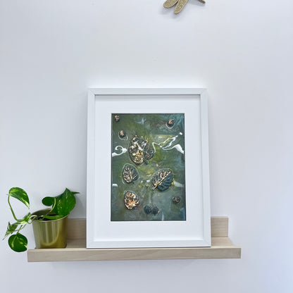 Verde Vivo: Cuadro de Resina con Relieves de Monstera