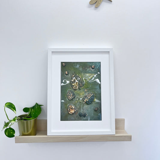 Verde Vivo: Cuadro de Resina con Relieves de Monstera
